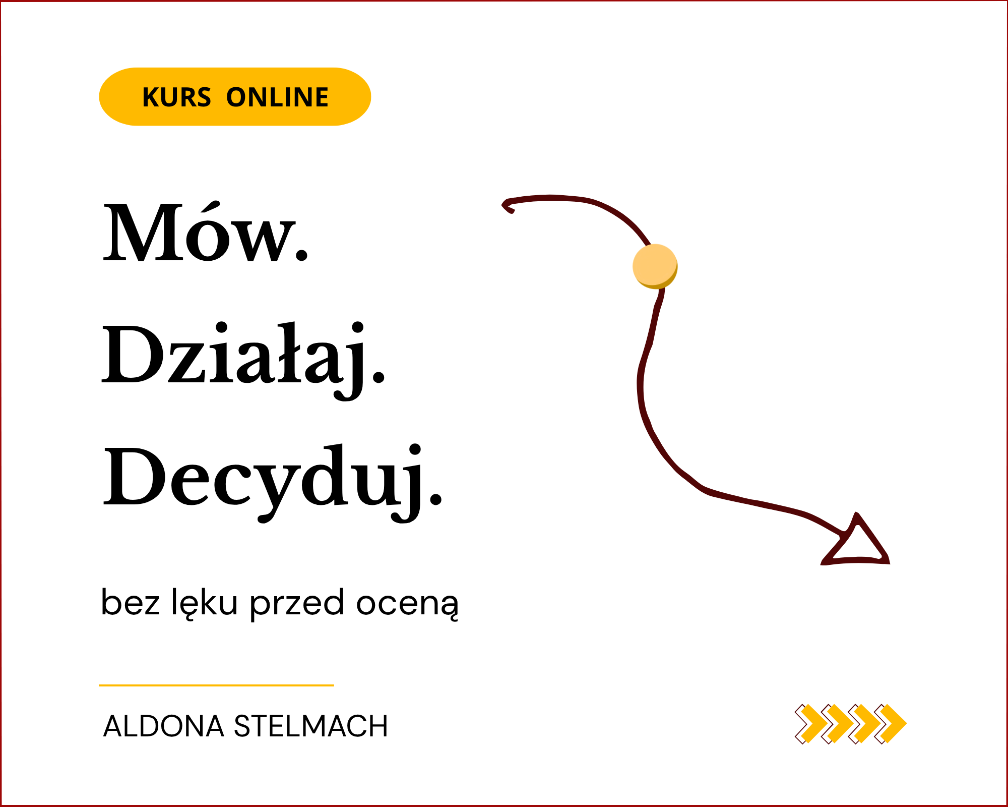 Okładka do kursu online Mów Decyduj Działaj